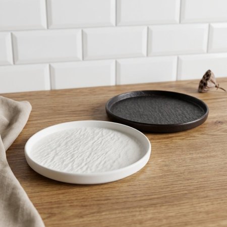 طقم صحون تقديم بورسلان بملمس بارز